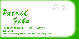 patrik fiko business card